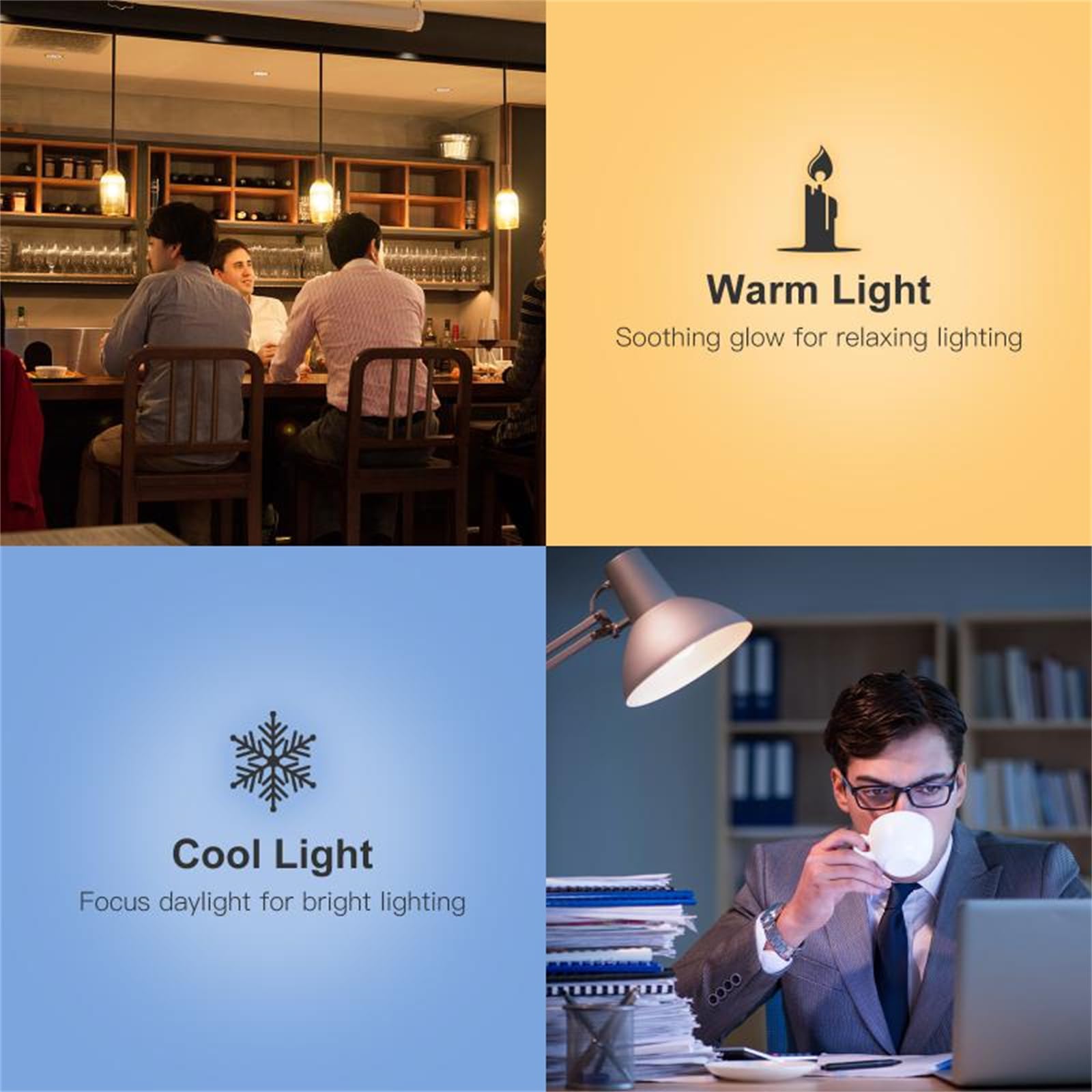 Bombilla LED, Tuya Wifi E27 7W Bombilla De Filamento Inteligente Lámpara De Luz LED Iluminación Regulable Vida Inteligente Alexa Control De Voz 2700K-6500K,2 pcs