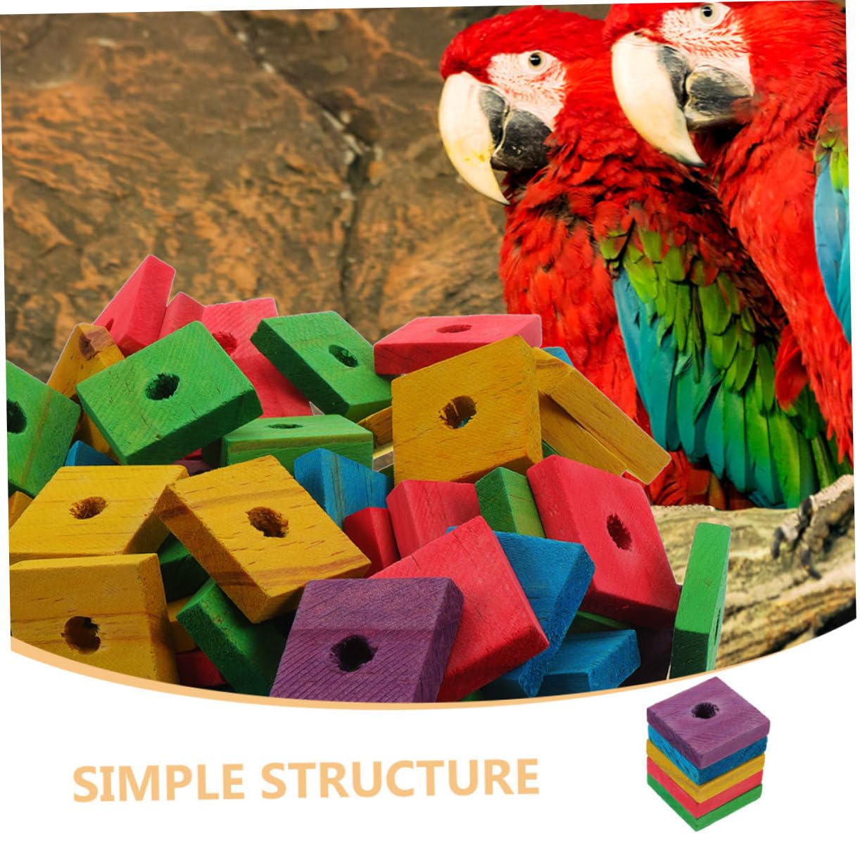 BESPORTBLE 250 Piezas Juguete de astillas de Madera para Loros Taco Madera mordedura de pájaro Juguete pájaro de de para Masticar Aves cacatúas de Loro s