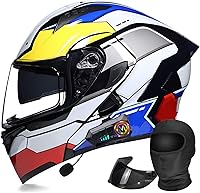Vista 14 de Casco modular Moto Bluetooth con doble visera, con micrófono para Respuesta Automática Casco de Moto Homologado ECE Adecuado para Hombre Mujer
