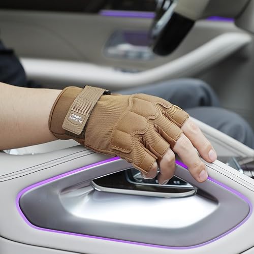 Miniatura 6 de FIORETTO Guantes sin dedos, guantes de medio dedo para conducir, ciclismo, tiro, caza, motocicleta, escalada, trabajo al aire libre 215801