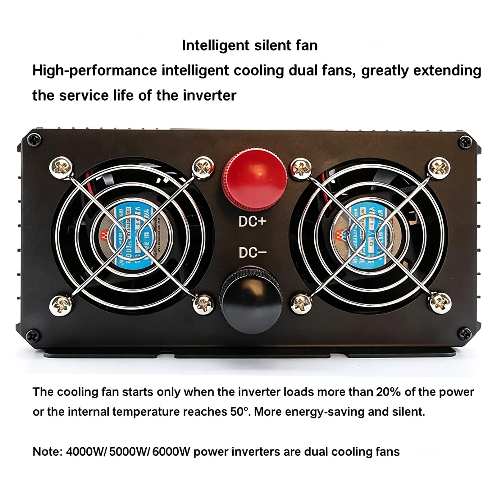 Inverter Di Potenza A Onda Sinusoidale Pura Da 3000W/4000W/5000W/6000W | Convertitore Tensione Per Auto, Con Display A Led, Prese Ca, Ventole Raffreddamento Per Camper Camion Auto(12V,4000W)