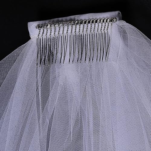 Miniatura 3 de KUYYFDS Diadema de velo de flores de 17.7 in, corona de pelo floral para novia, velo de boda con luz LED, velo de novia con clip para el pelo, pieza