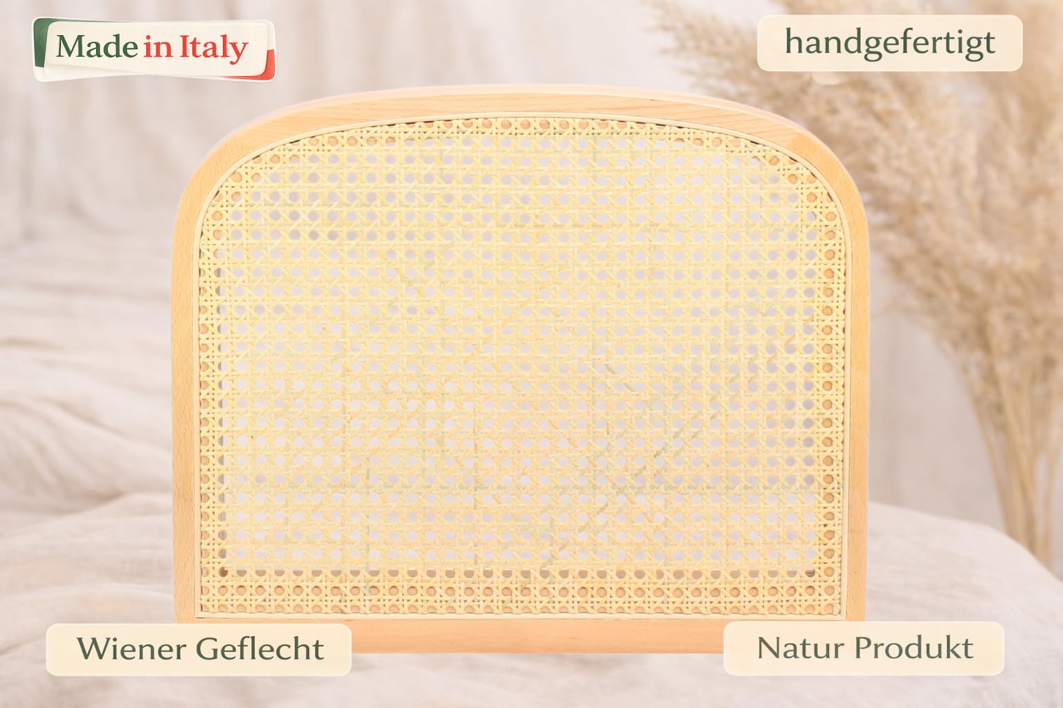 Sitzfläche für Schwingstuhl mit Wiener Geflecht in Natur und Rahmen aus ausgesuchtem Buchenholz in Natur