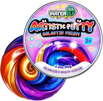 WATERELF Galactic Prism Putty 90g - Non-Toxic Sensory Play for Kids, Pearlized Multi-Color Slime/Putty, Creative Toy for Boy & Girls, Non-Sticky Therapy Stress Relief Toys for Adults - P001