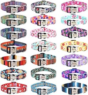 Moonpet Personalisiertes Hundehalsband mit Eingraviertem Namen und Telefonnummer – Hundehalsbänder für kleine mittel große X-große Hunde product image