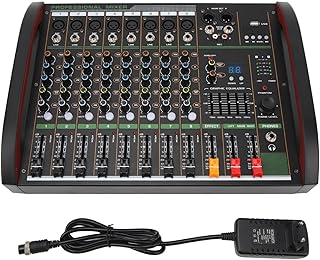 Console de DJ Digital Profissional Bluetooth de 8 Canais, Mini Mixer de DJ de áudio, Sistema de Console de Placa de Som, Placa de Mixagem de Console de Placa de Som USB para