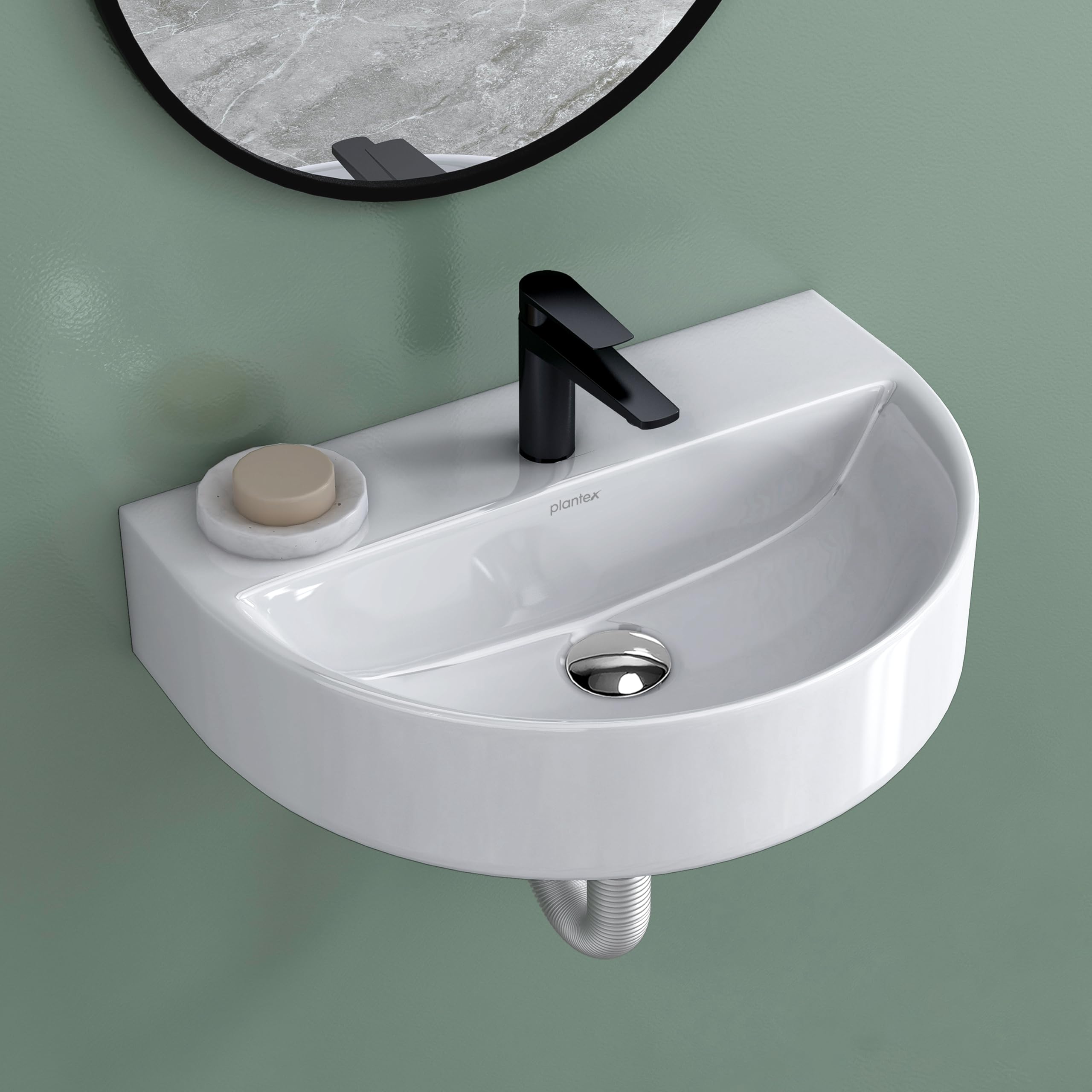 Plantex Ceramic Wash Basin for Bathroom/Wall Hung Basin/Bathroom Sink/Washbasin for Restaurant, Hotel (Glossy White/Mark, 17 x 12 x 4 Inch) (B0D1R8NJ49) Amazon Price History, Amazon Price Tracker