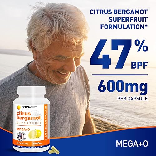 Miniatura 2 de BergaMet Suplemento de bergamota cítrica, extracto 170:1, 1200 mg, 80% polifenoles, suplemento de bergamota cítrica italiana para colesterol alto