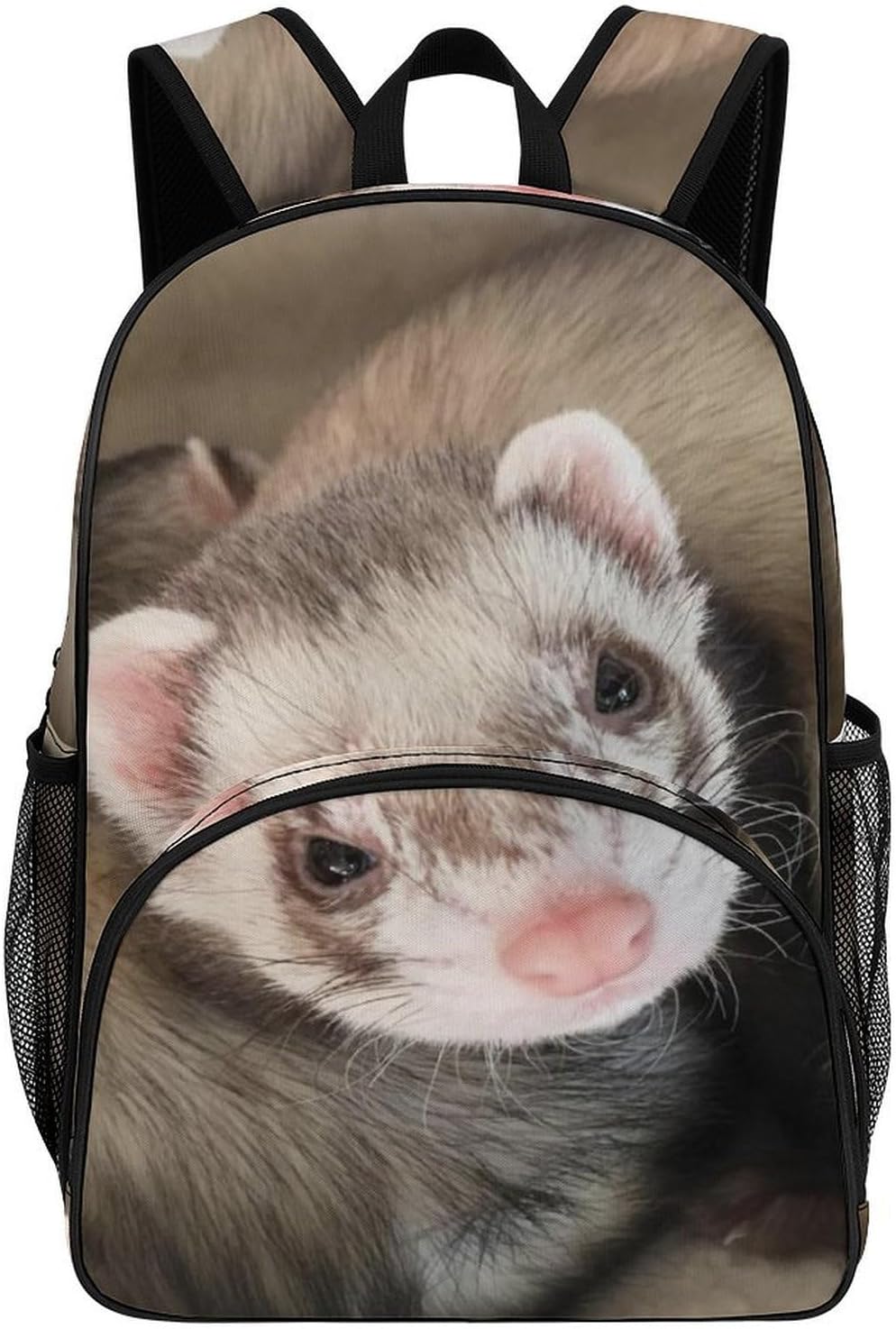 Cute Ferret Backpack Waterproof Oxford Cloth Large Capacity Casual Backpack with Adjustable Padded Straps Multipurpose Daypack for Daily Commuter and