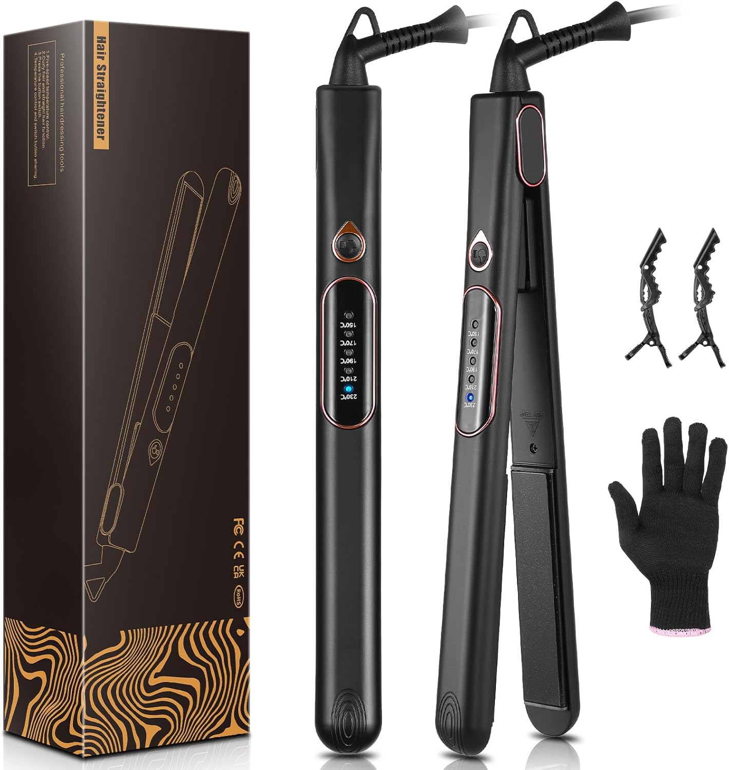 Hair Straighteners for Women, Haglater 2 in 1 Hair Straightener and Curler Ceramic Plates Flat Iron with Adjustable Temperature LCD Display Straightening Styling Tool for Long Hair Hair Straighteners for Women, Haglater 2 in 1 Hair Straightener and Curler Ceramic Plates Flat Iron with Adjustable Temperature LCD Display Straightening Styling Tool for Long Hair