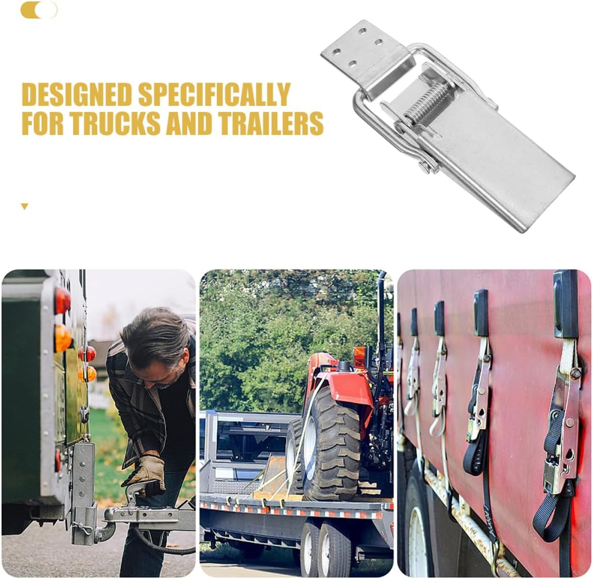 2pcs Heavy Duty Spring Loaded Latch Secure Rv Trailer Lock for Cargo Compartment Durable Spring Latch for Easy Installation Replacement for Gates and Trailers