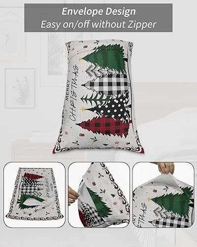 Miniatura 7 de Fundas de almohada de árbol de Navidad tamaño King, 2 paquetes de fundas de almohada suaves para sofá, funda de cojín lumbar de cuerpo largo con