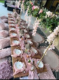 Kids party table,Wood table(30x90 ınc h)13 boho table, wooden table, low foldable table,low table, boho picnic table,large garden table (Walnut)