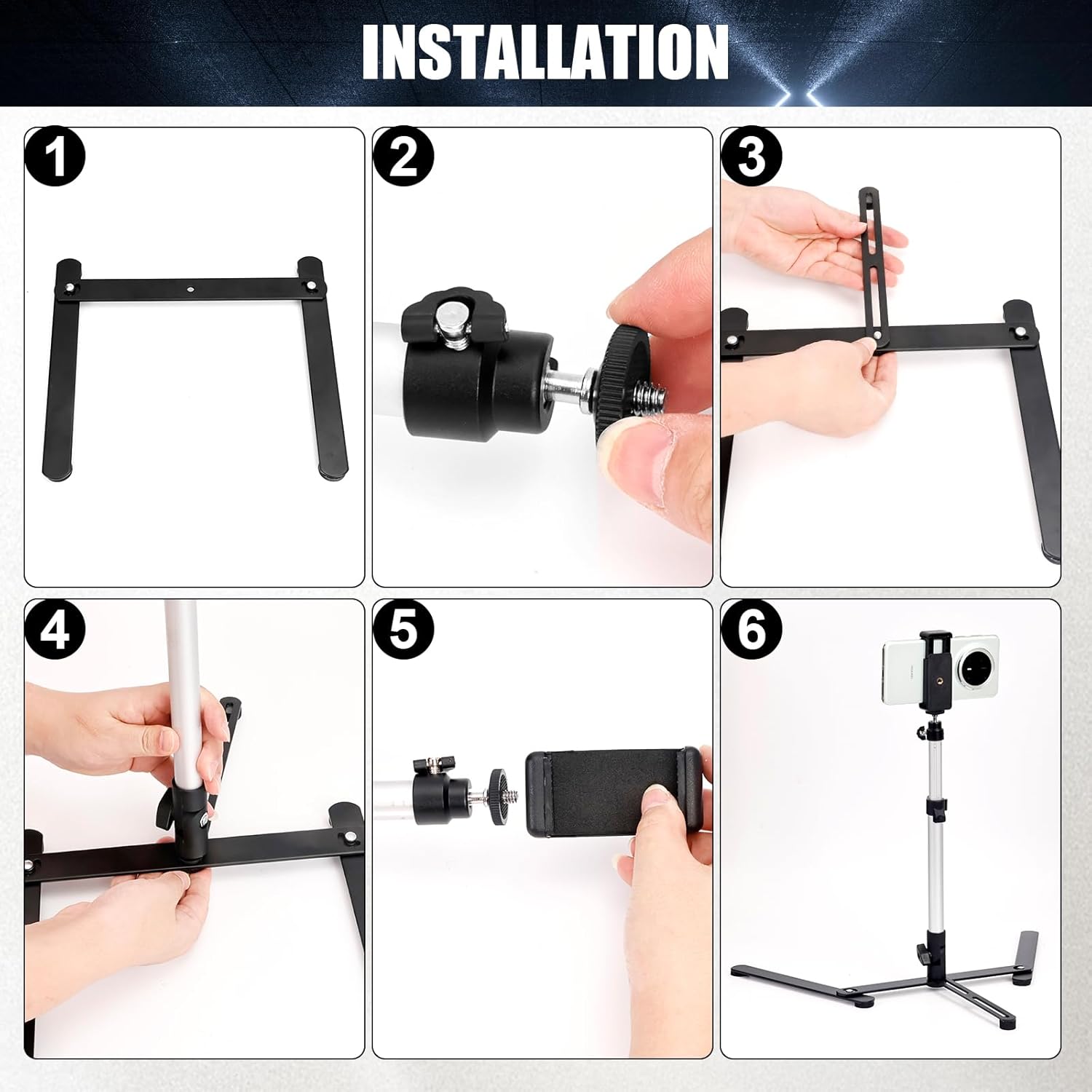 YIFMEIG Overhead Tripod for Mini Projector - Phone Holder,Camera Stand,Webcam,Stronger Support with Clip for Cookie Decorating,eaching Online Live Streaming and Showing 360° Rotation