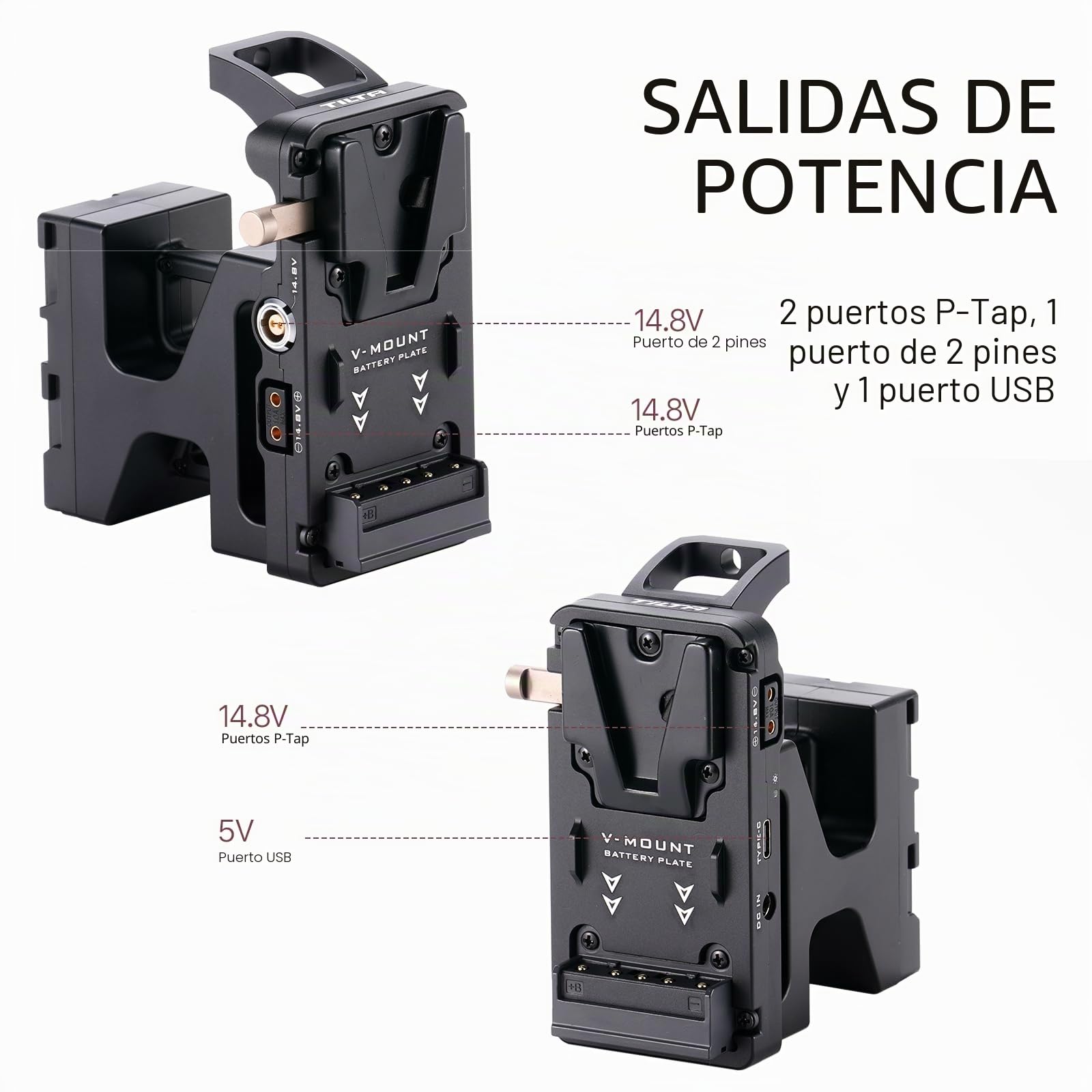 Tilta - Placa de batería Compatible con Sony FX6 V-Mount Adapter ES-T20-BTP-V