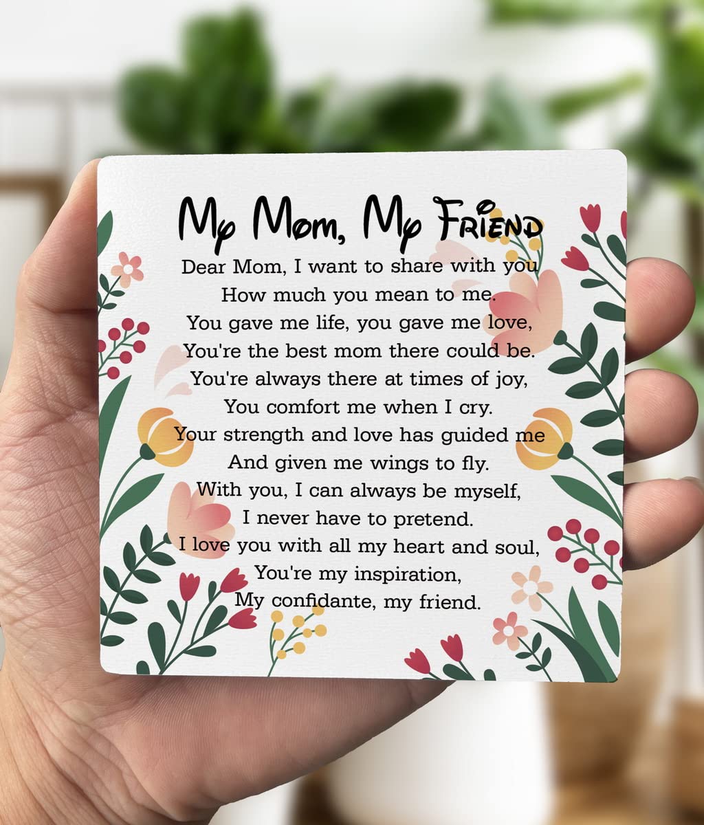Regalo per mamma di figlia o figlio, targa con supporto in legno, significativo cartello in legno, regalo per mamma, festa della mamma, San Valentino, madre della sposa, madre dello sposo