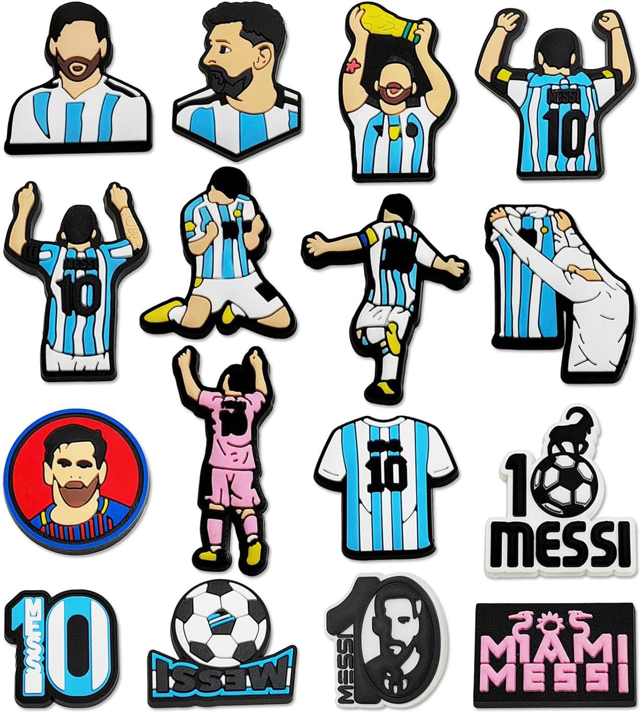 Joyhey 16 Pcs Sports Shoe Charms Soccer Pins Charms Football Charm Decoration for Clog