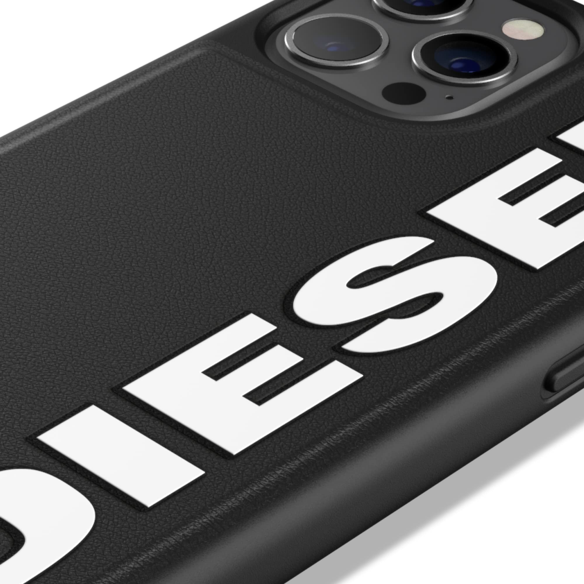 Diesel 42570 progettata per iPhone 12 / iPhone 12 Pro 6.1 Case, Clear Snap Case, Shockproof Protective Cover con bordi rialzati, nero/verde