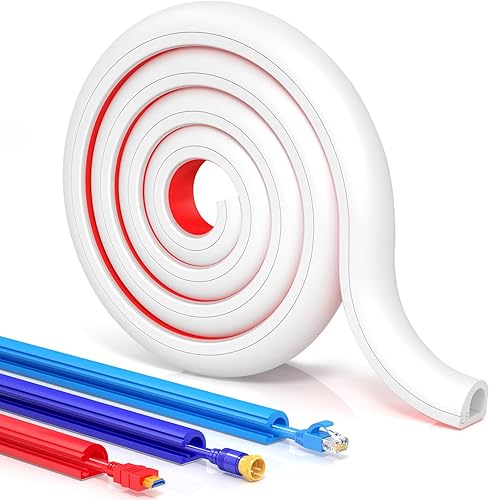 Miniatura 1 de Ocultador de cable de pared de 78 pulgadas, cubiertas de alambre para cables en la pared, corrector de cables flexible para ocultar cables,