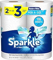 Vista 13 de Sparkle Pick-A-Size - Toallas de papel, 2 rollos = 4 rollos regulares (paquete de 24 rollos), toalla de papel de valor diario con hojas completas