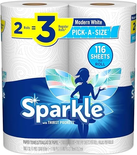 Sparkle Toalla de Papel, 2 Rollos Gigantes Pas, 1.095 lb