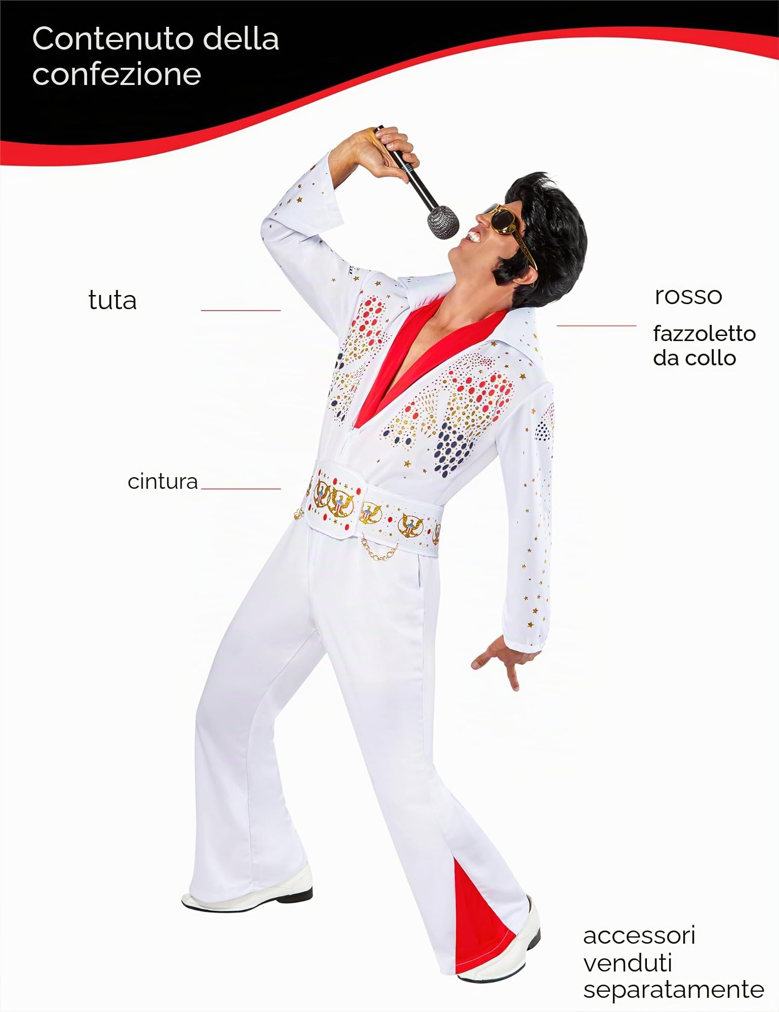Rubie's Deluxe Elvis Adult Costume, Vestito per adulti