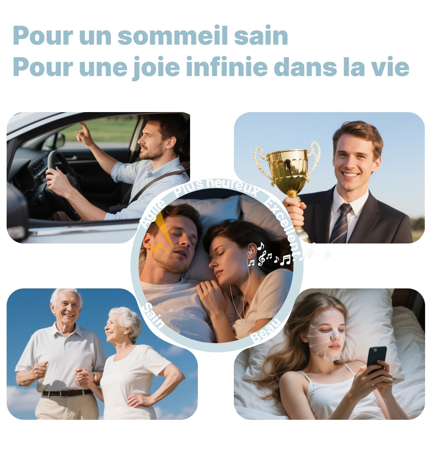 Hmusic Écouteurs de Sommeil, Isolation Phonique 30 DB, Silicone Doux et Confortable, 2g léger, Filaire USB C, Design Plat pour Dormir sur Le côté, Voyage, Méditation(Noir)