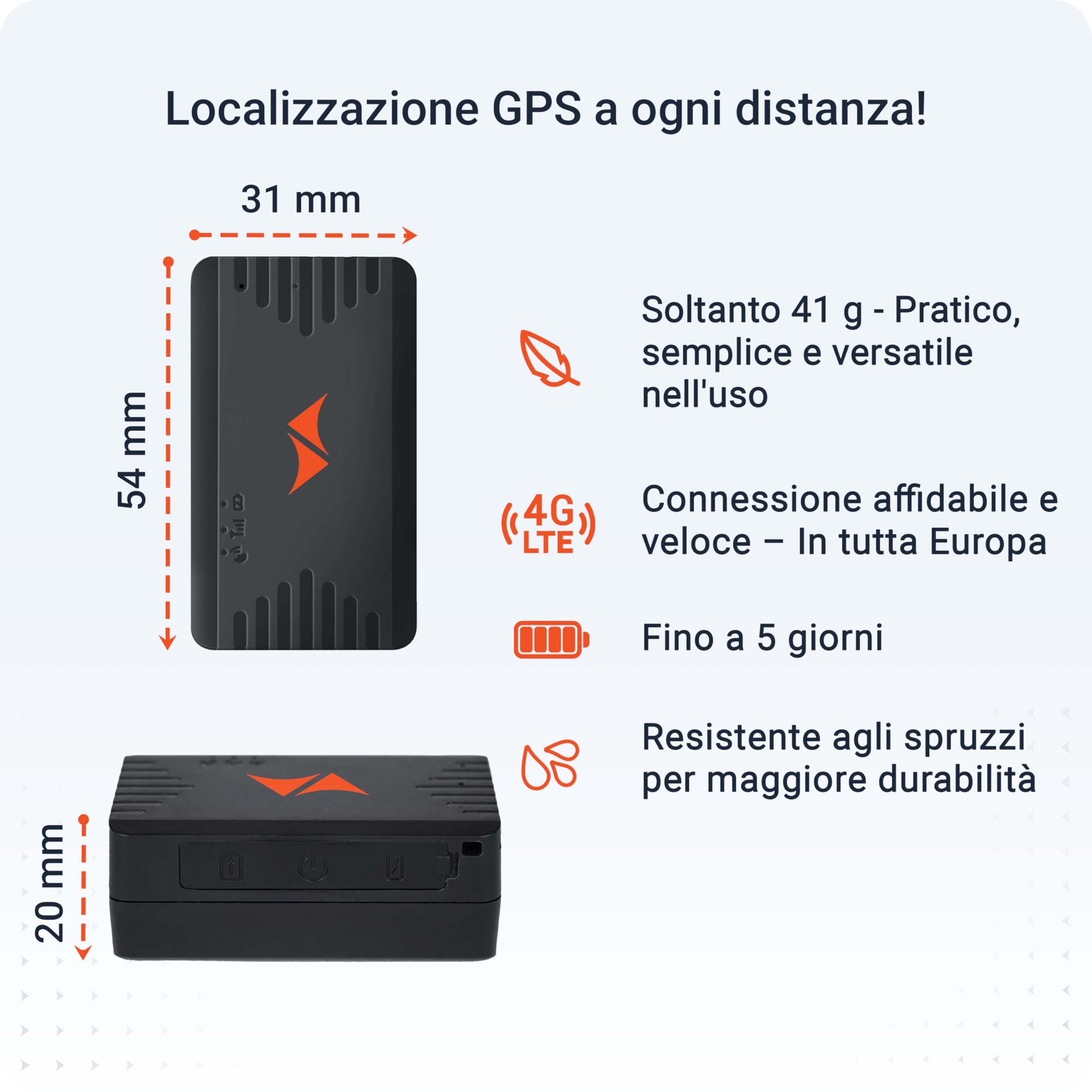 PAJ PEOPLE Finder 4G, Mini GPS Localizzatore per Bambini, Anziani e Oggetti - Durata Batteria fino a 5gg - Tracker Compatto, con Notifiche Impostabili via App e Allarmi in Tempo Reale
