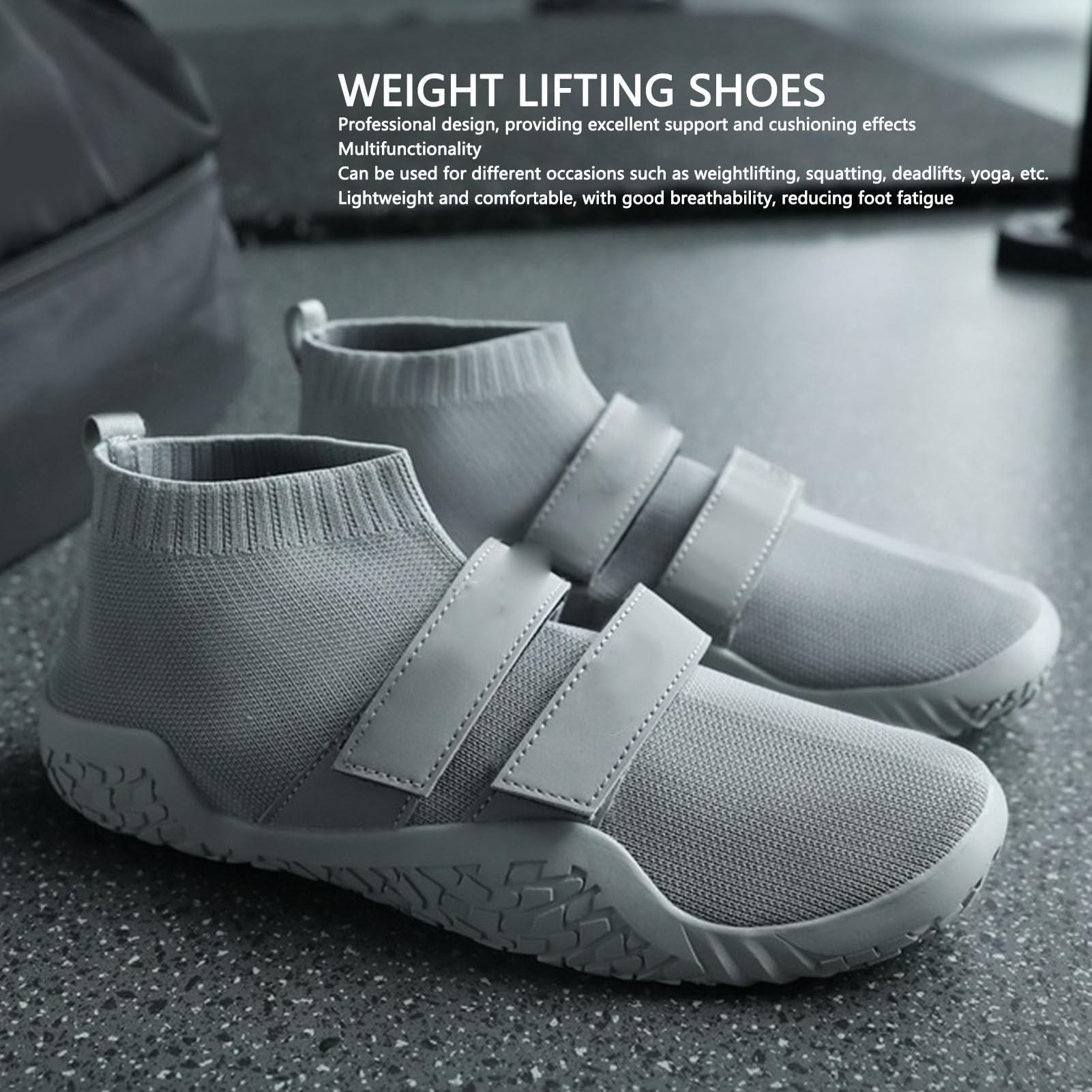 Dilwe Chaussures Pieds Nus 2 Pièces, Chaussures D'haltérophilie en Caoutchouc et Nylon à Absorption des Chocs pour L'entraînement de Lutte et de Squatting