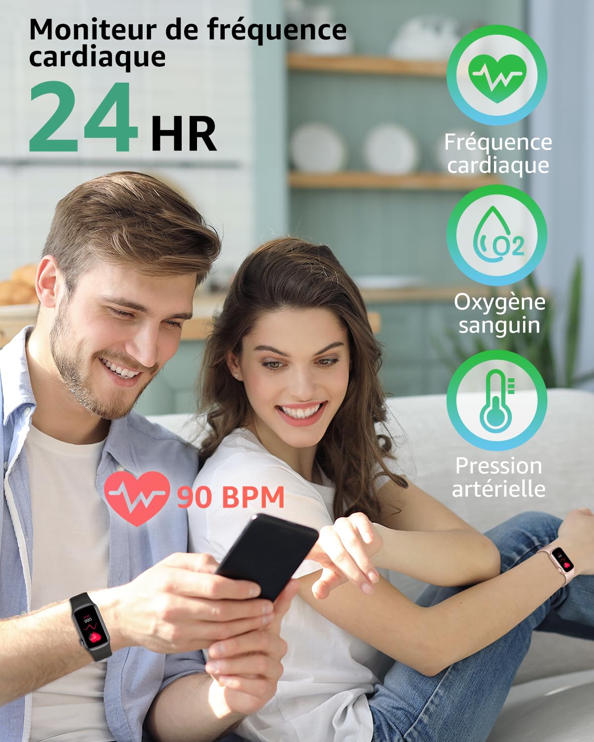 Montre Connectée Femme Homme, 1,47'' Smartwatch avec 137+ Modes Sportifs, Fitness Tracker avec Cardiofréquencemètre, Sommeil, Podomètre, Etanche IP68, Montre Intelligente pour Android iOS