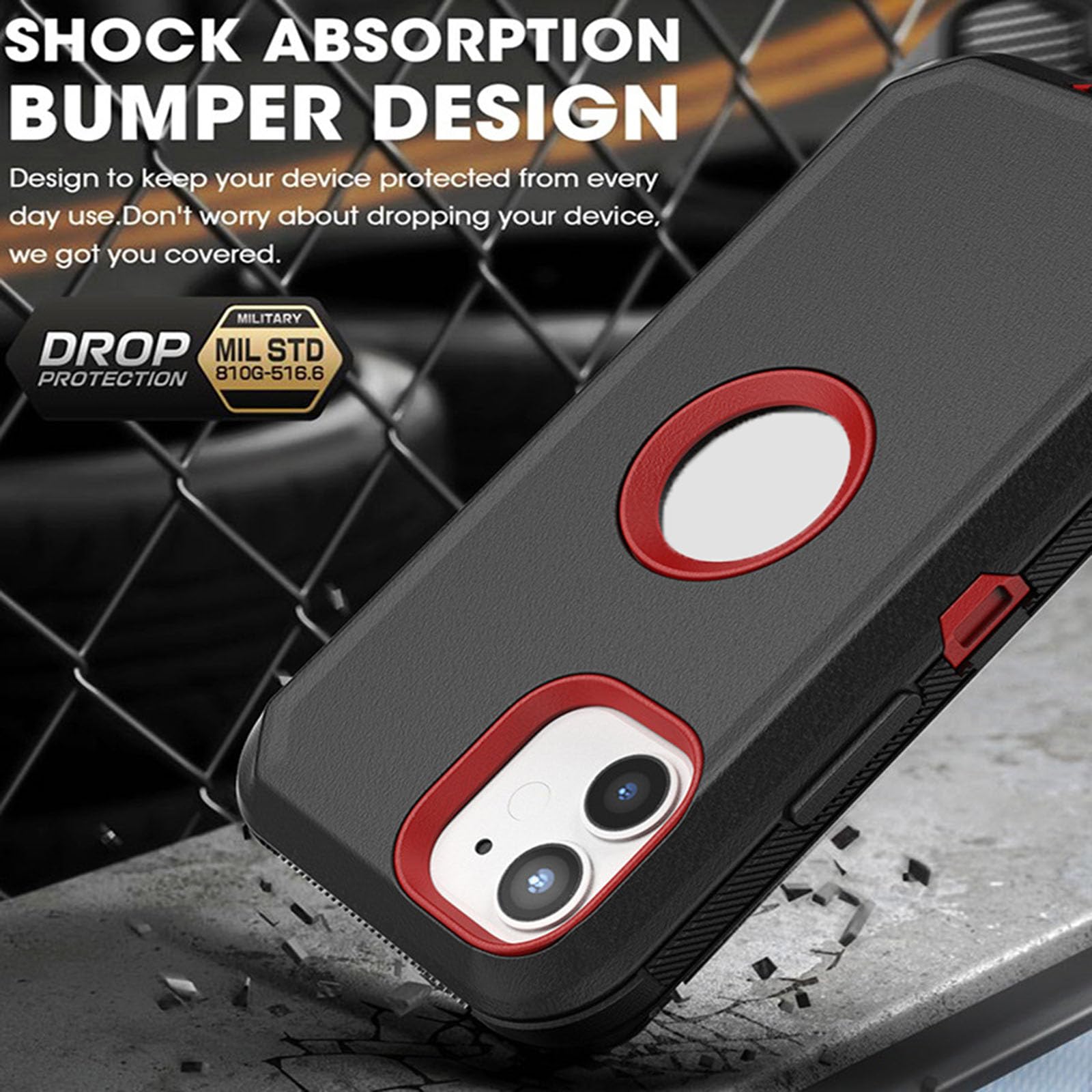 CIRONI Hülle für iPhone 15 Pro Max/15 Pro/15 Plus/15, Ganzkörper-Schutzhülle, stoßfest, Bildschirmkameraschutz, Kratzfest, rutschfest, Schwarz, 15 Pro 6,1 Zoll