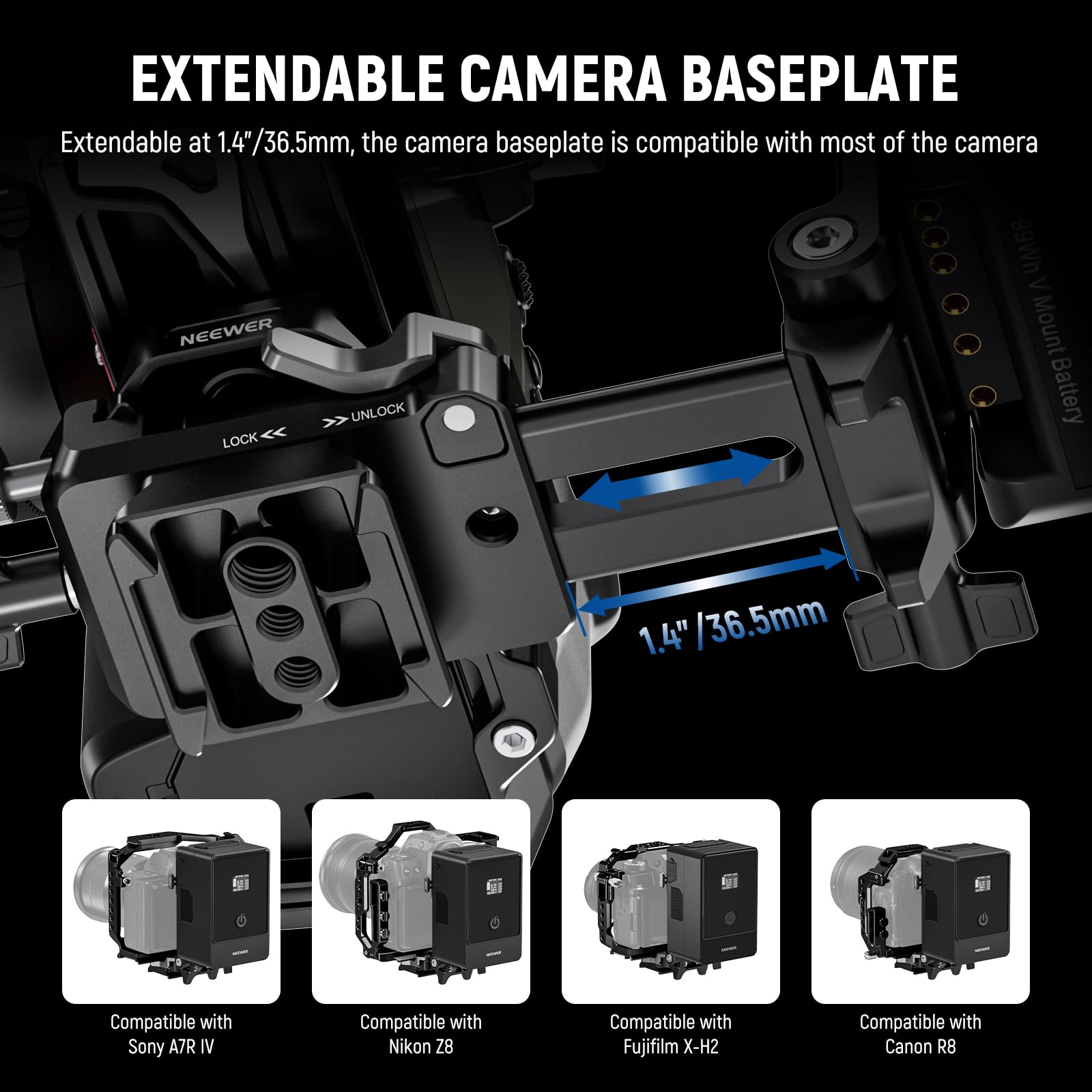 Amazon.com : NEEWER Foldable V Mount Battery Plate with Arca