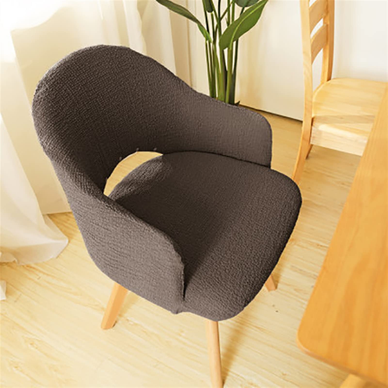 Cubierta de Silla Espesada algodón conjuntamente Ocio Hueco Ocio elástico Europeo Oficina Mesa Moderna Silla Proteger Cubierta Fundas sillas (Color : Light Grey, Specification : Universal)