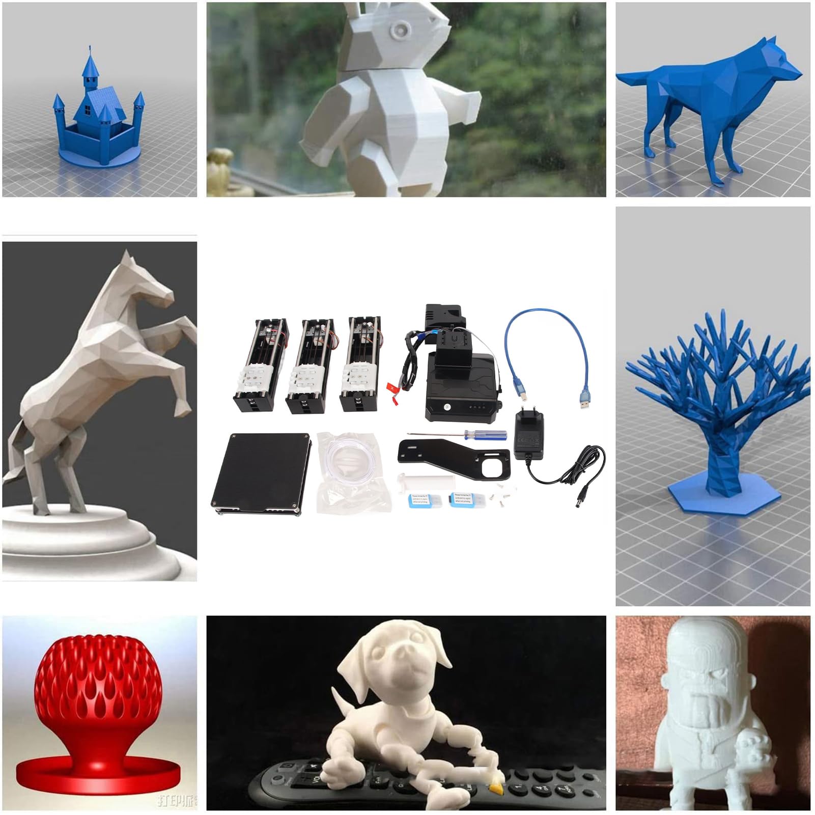 Mini Impresora 3D FDM para Principiantes, Impresora 3D Portátil de Bricolaje de 4 X 4 X 4 Pulgadas, Montaje Rápido, Alta Precisión de Impresión, Volumen de Impresión de (Enchufe de la UE)