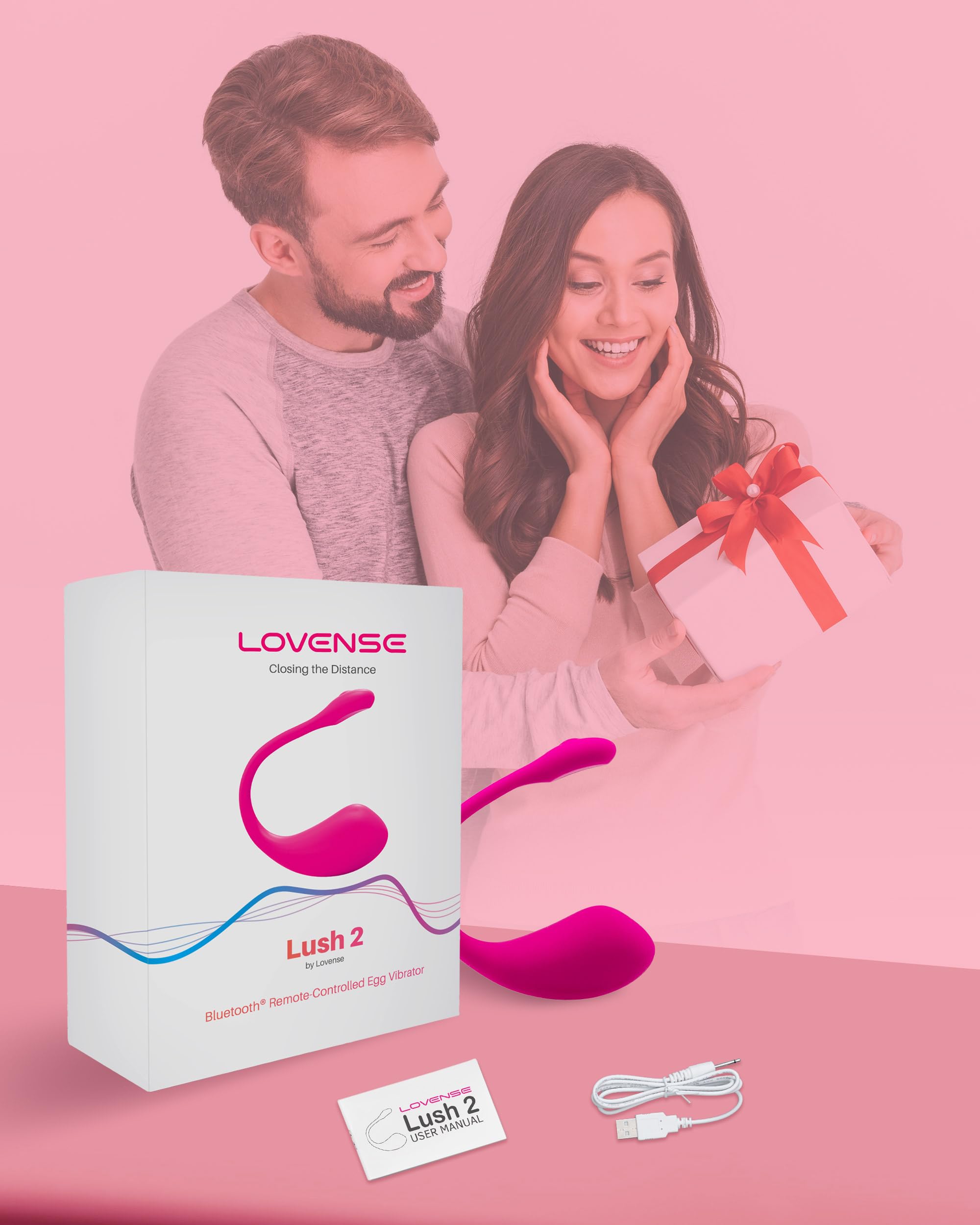 Sex Toys Donna LOVENSE Lush 2 Vibratore Bluetooth App Control, Punto G Vibratore per Wireless a Distanza per Donna, Modalità di Vibrazione Personalizzate illimitate