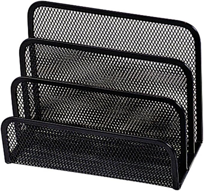 Q-Connect KF00876 Briefständer Metalldraht mit 3 Fächern schwarz