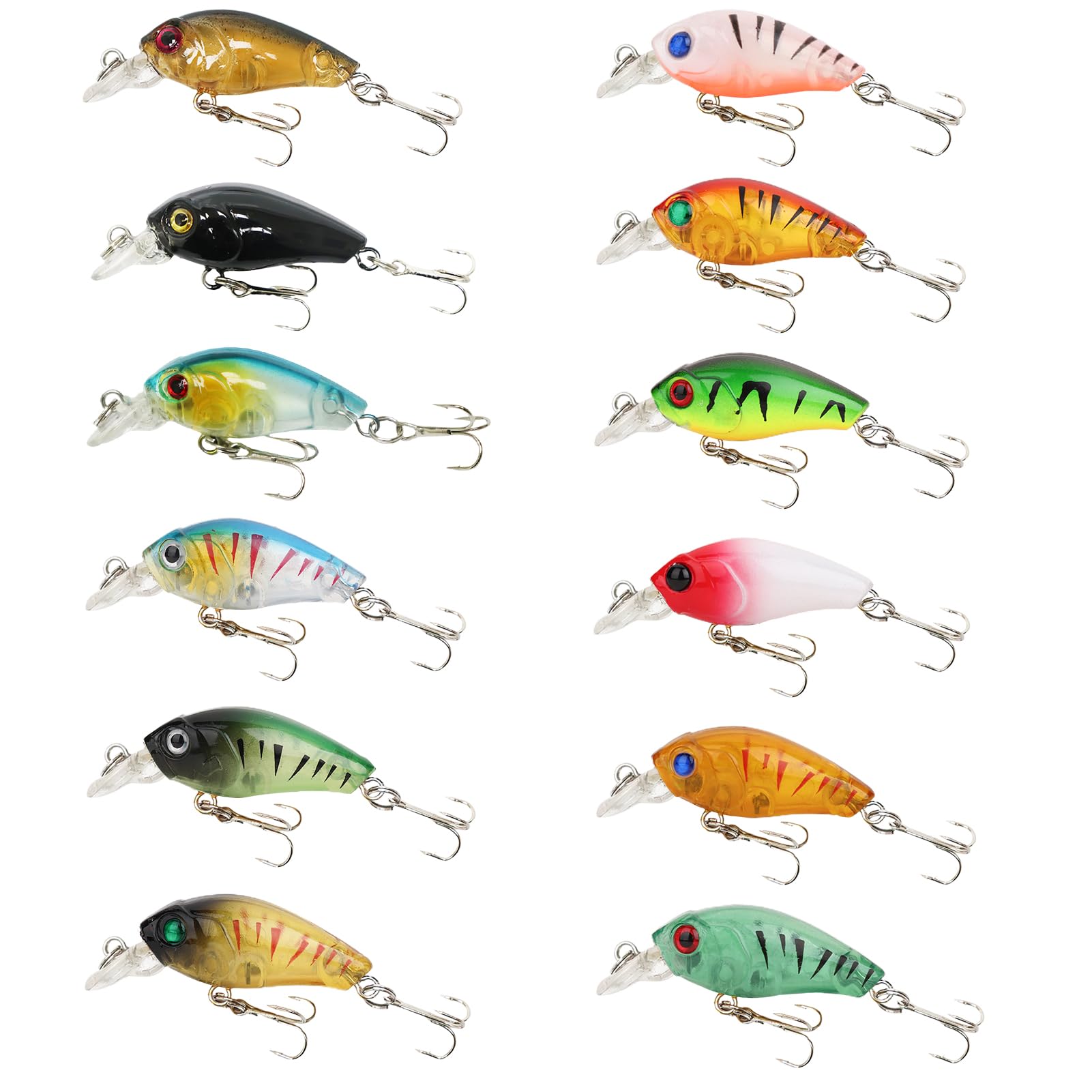 Kasoud Fishing Lure Set, Fishing Bait for Lures Pike and Perch Trout (12)