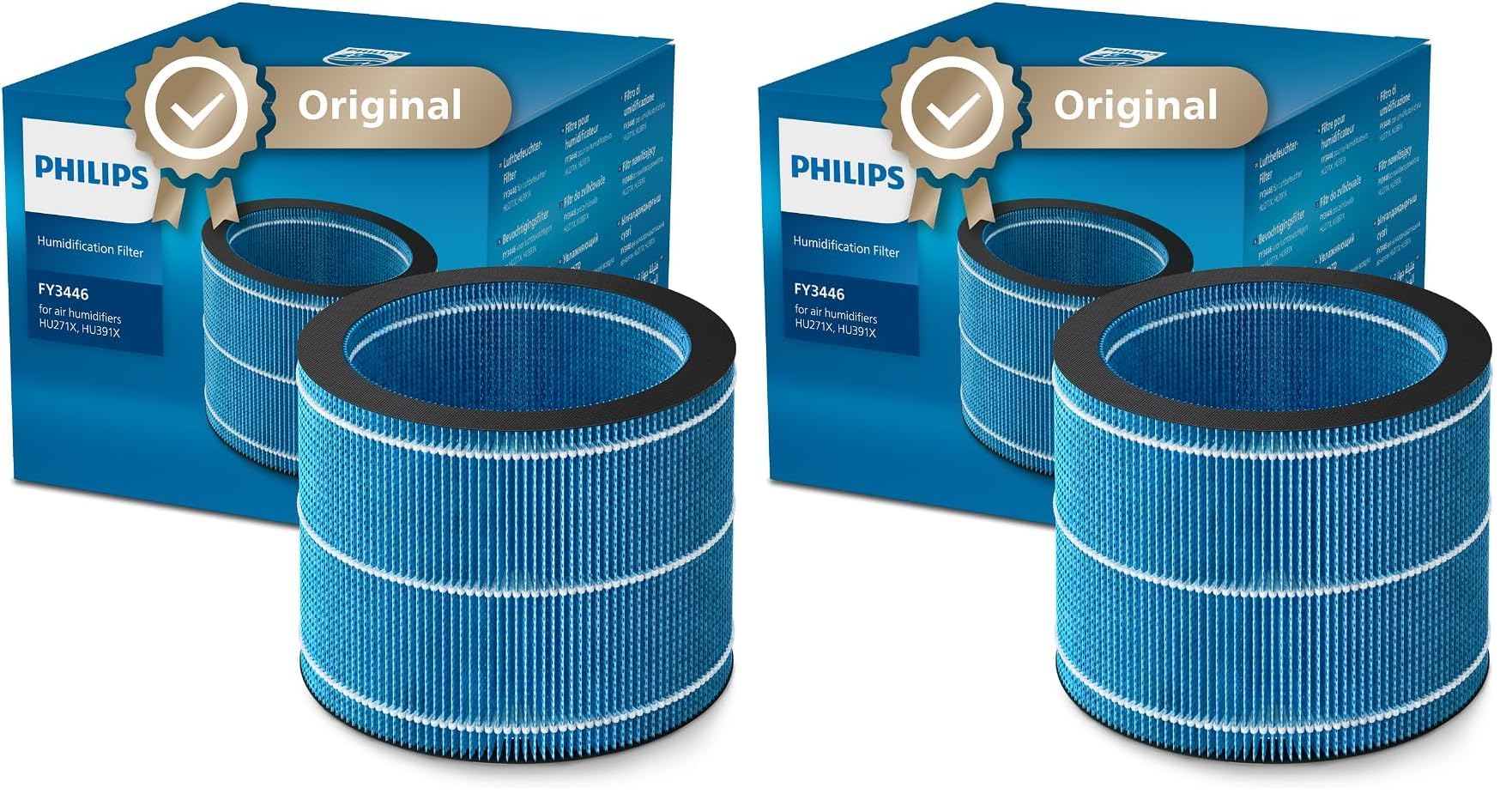 Philips Original NanoCloud Befeuchtungsfilter als Ersatz für Luftbefeuchter der 2000 und 3000 Serie HU2716, HU2718, HU3916, HU3918, 6 Monate Lebensdauer (FY3446/30) (Packung mit 2)