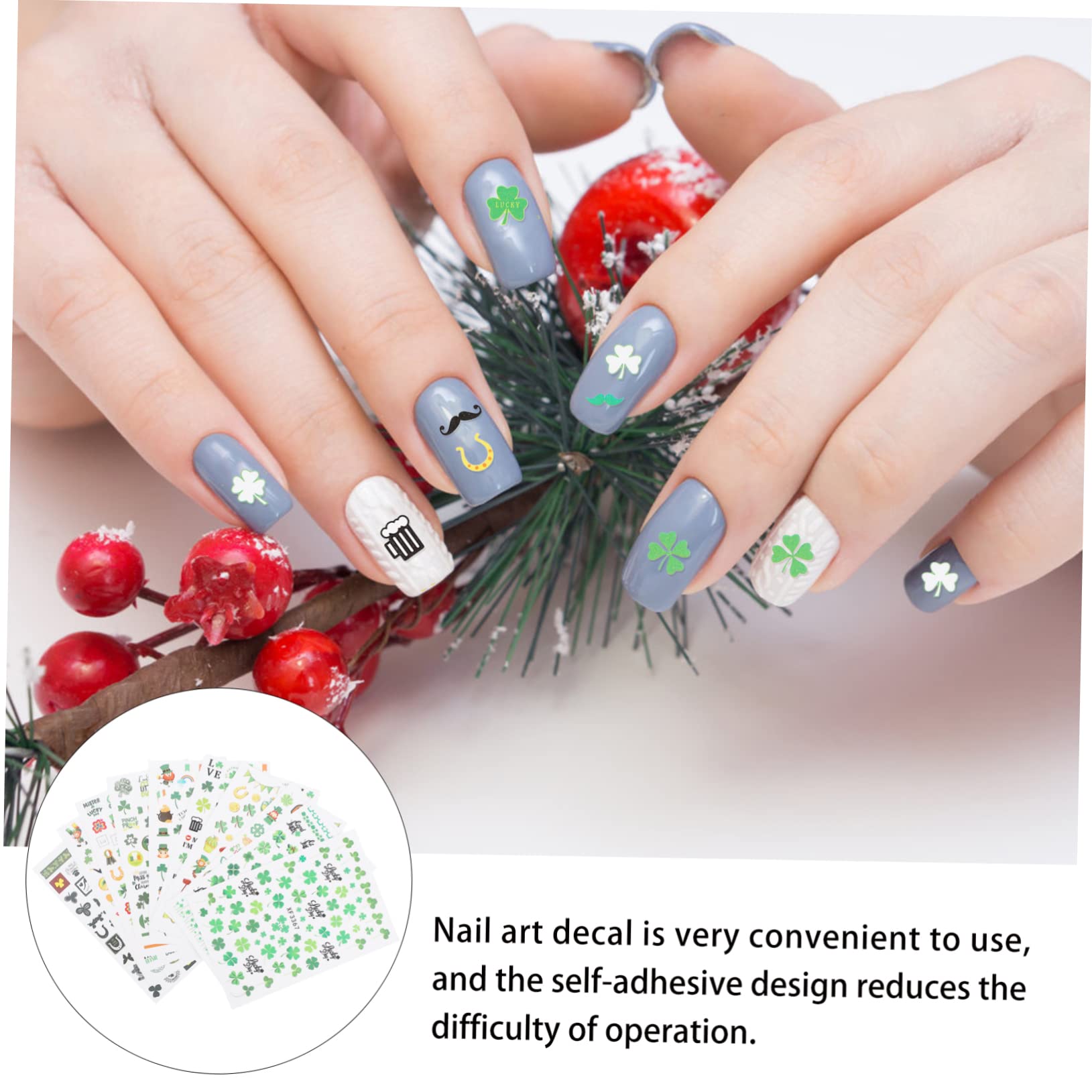 Beaupretty 30hojas Pegatinas De Uñas Día De Calcomanías Autoadhesivas Para De Uñas y Decoración