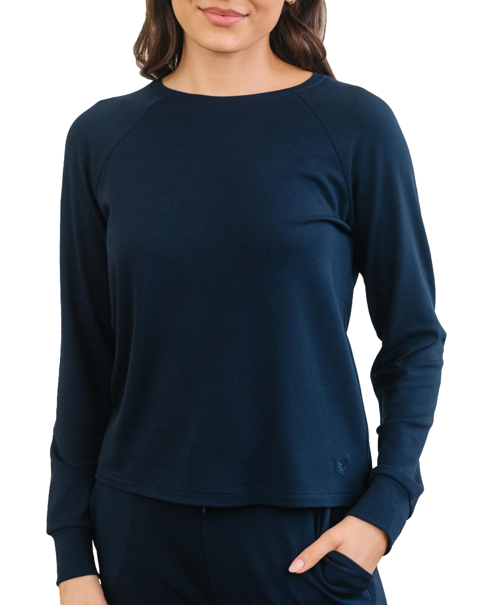 Cozy Earth Womens Pullover Crew - Made from Viscose from Bamboo Ultra-Soft Temperature Regulating