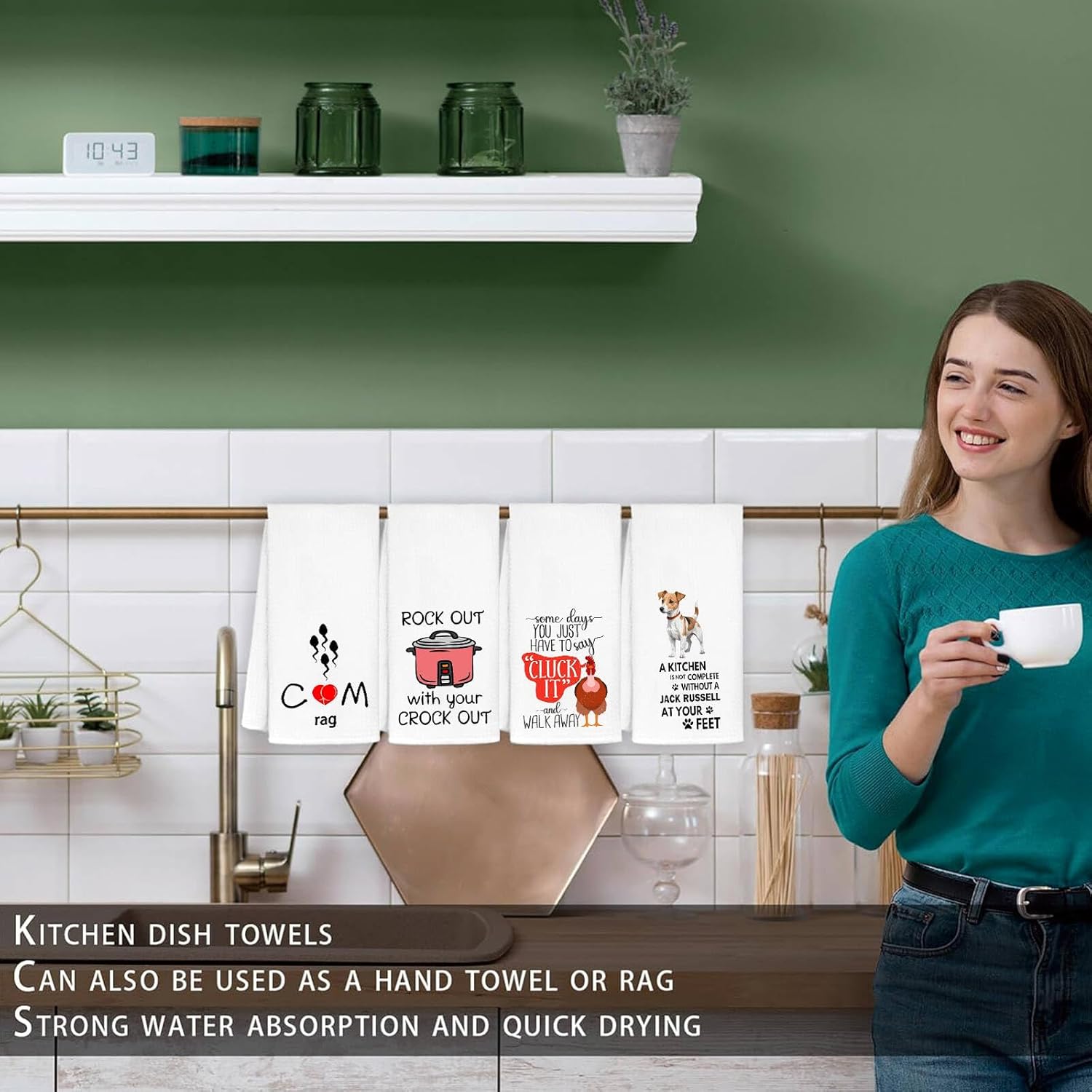 Potato Kitchen Towels Dish Towel Tea Towel Absorbent Hand Towels Decorative for Bathroom Kitchen Home Decor,Potato Gifts Ideal Housewarming Gift for Women,Men,Hostesses,Friends,Chefs - Image 3