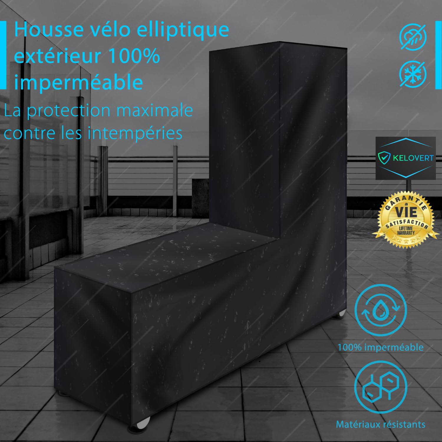 Housse Vélo Elliptique Extérieur/Intérieur - Protection Intégrale 170x170x70 Cm