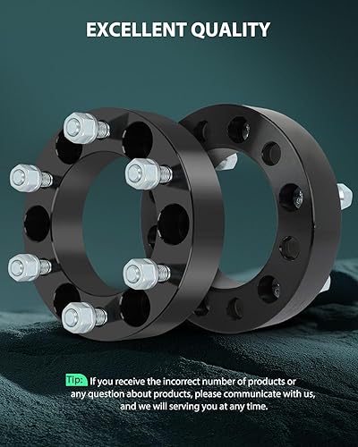 Miniatura 6 de SCITOO 4 espaciadores de rueda de 6 x 5.5 pulgadas, orificio de 1.5 pulgadas, pernos de 4.252 in, espaciadores de rueda de 6 lengüetas, sin ajuste