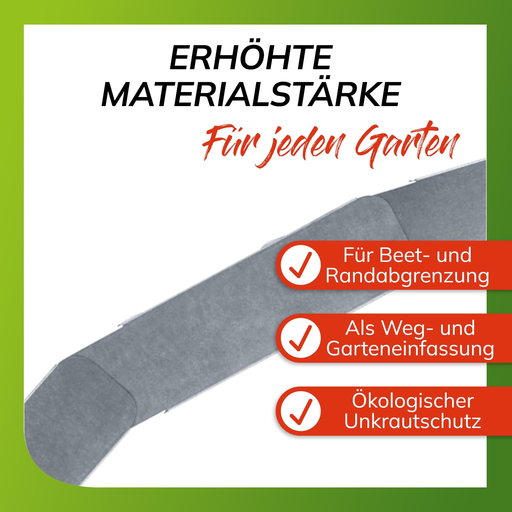 bellissa Mähkante für Mähroboter 20 Stück Feuerverzinkt 43,7x12 cm | Befahrbare Rasenkante, Gesamtnutzlänge ca. 8 m, einfach zu verlegen, Beetbegrenzung für Garten, Rasen & Beet