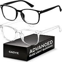 Gaoye Blue Light Blocking Glasses for Women & Men - Fashion Square Frames, UV400 Eye Strain Relief Gaming Blockers