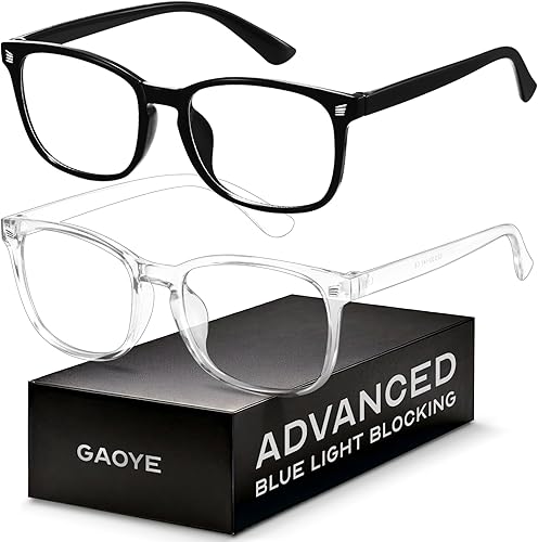 Blue Light Blocking Glasses - Fashion Square Eyeglasses, Anti UV Ray Computer Gaming Glasses Blue Blockers for Women/Men