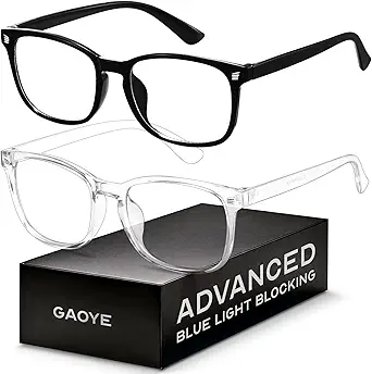 Blue Light Blocking Glasses - Fashion Square Eyeglasses, Anti UV Ray Computer Gaming Glasses Blue Blockers for Women/Men
