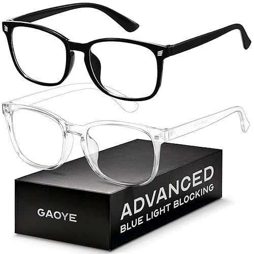 Blue Light Blocking Glasses - Fashion Square Eyeglasses, Anti UV