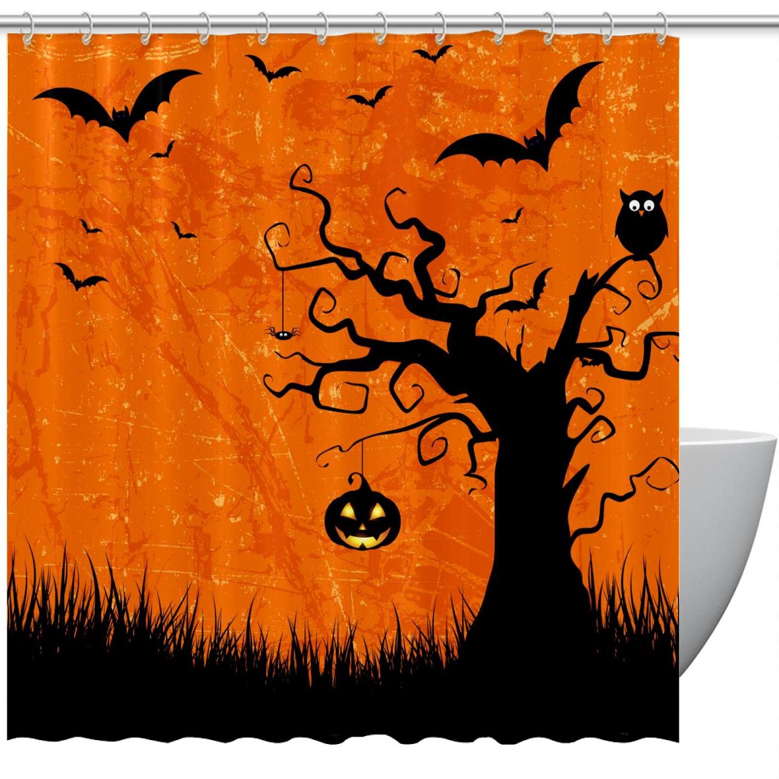 Rideau de douche Halloween grunge 182,9 cm pour transformer votre salle de bain