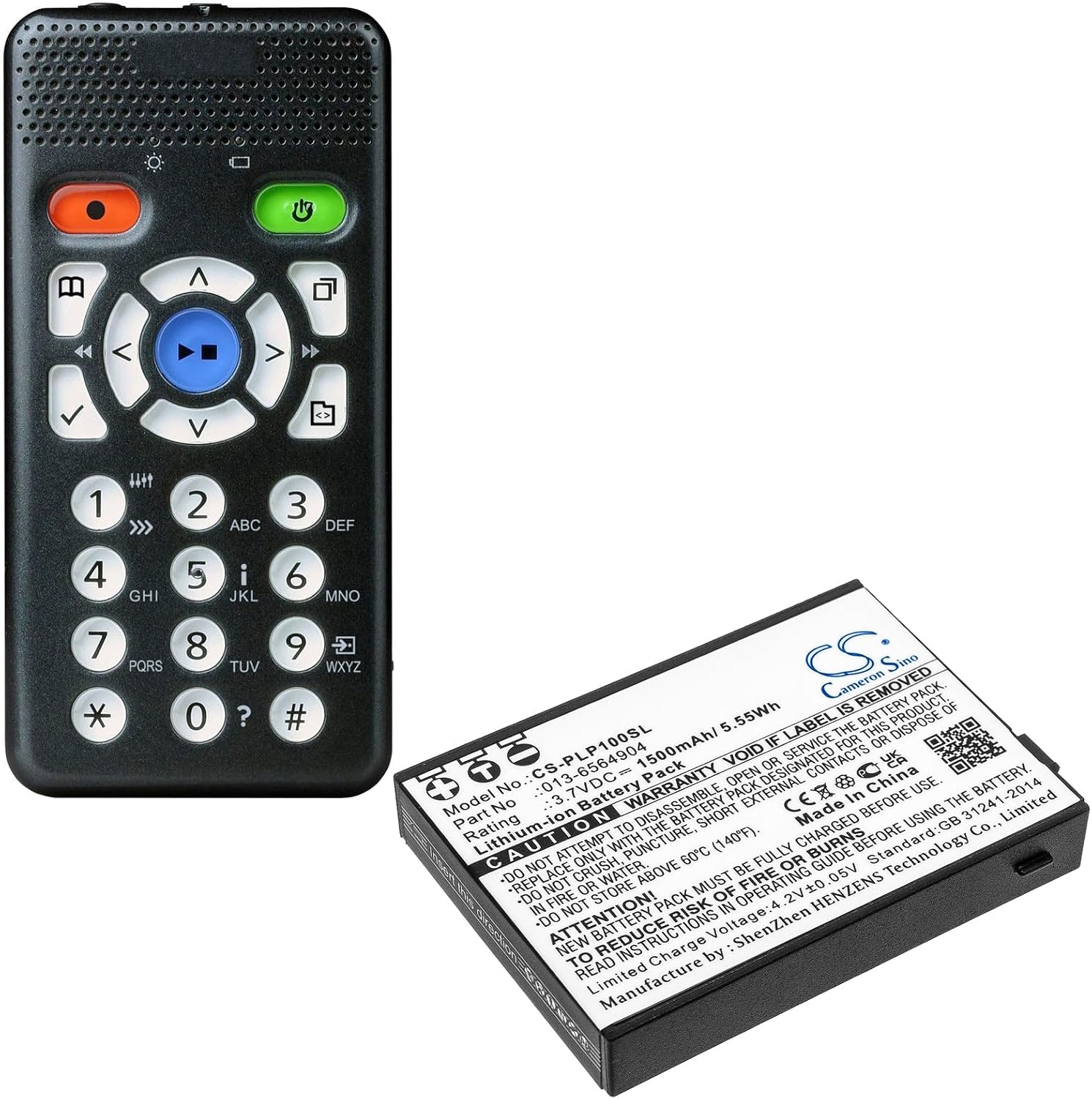 VI VINTRONS Battery for Plextalk Pocket Daisy Player PTP1, PTP1, 013-6564904,